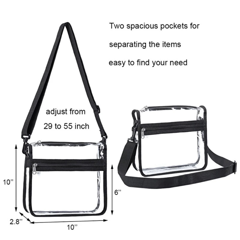 Clear Crossbody Purse Bag Stadium Approved Gym Clear Shoulder Tote Bag