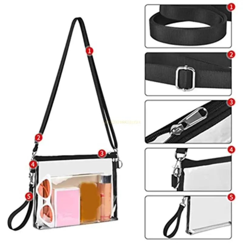 Clear Crossbody Shoulder Bag Transparent Purse for Women