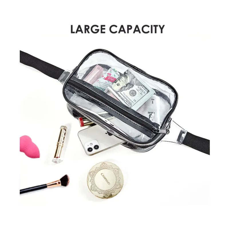 Clear Fanny Pack PVC Belt Bag Transparent Waist Pouch for Concerts Sports