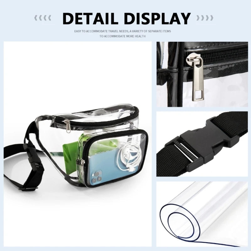 Clear Fanny Pack Stadium Approved Waterproof Waist Bag