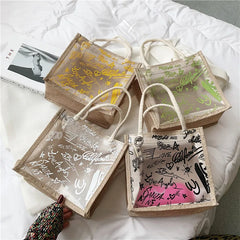 Clear Graffiti Handbag Crystal PVC Transparent Shoulder Bag