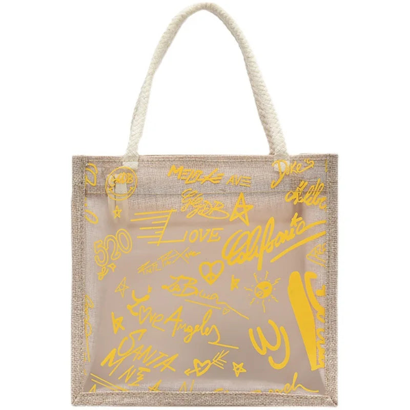 Clear Graffiti Handbag Crystal PVC Transparent Shoulder Bag