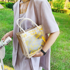 Clear Graffiti Handbag Crystal PVC Transparent Shoulder Bag