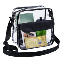 Clear PVC Shoulder Handbag Adjustable Long Strap Casual Outdoor Style