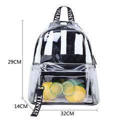 Clear PVC Women Backpack Transparent Solid Backpack Travel School