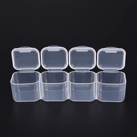 Clear Plastic 28 Slots Jewelry Storage Box Case Organizer
