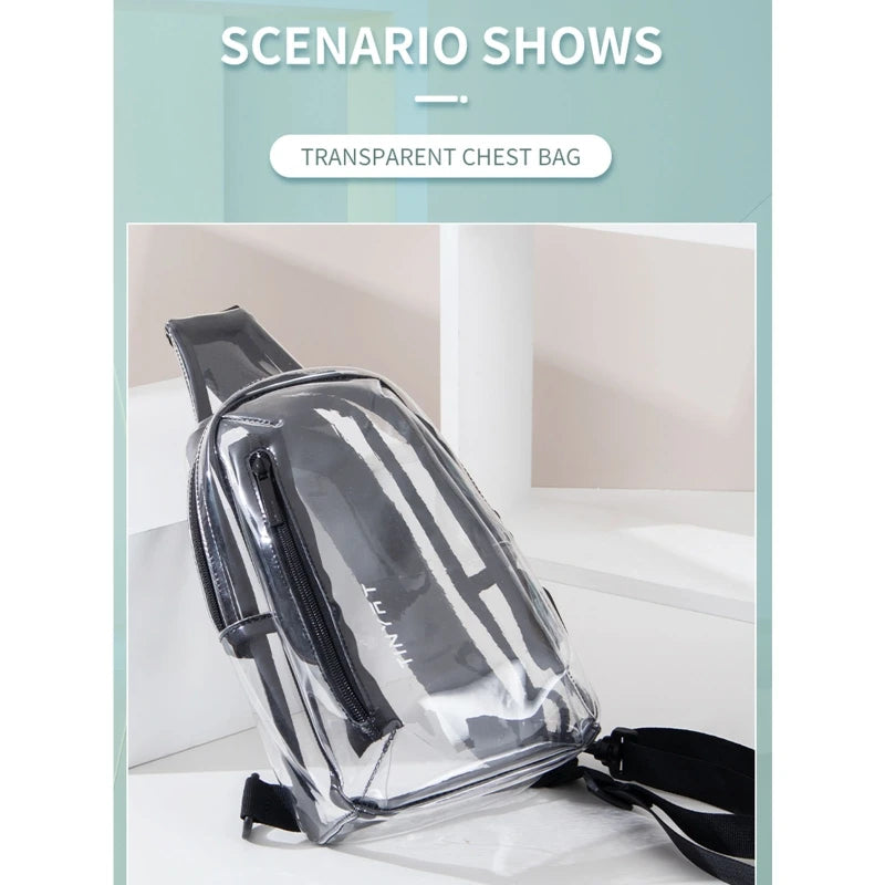 Clear Sling Bag PVC Crossbody Shoulder Bags Casual Chest Phone Pouch