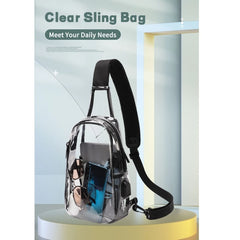 Clear Sling Bag PVC Crossbody Shoulder Bags Casual Chest Phone Pouch