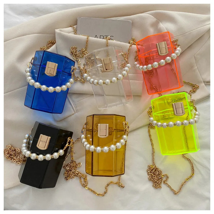 Small Acrylic Box Party Clutch Bag Women Purses Handbags