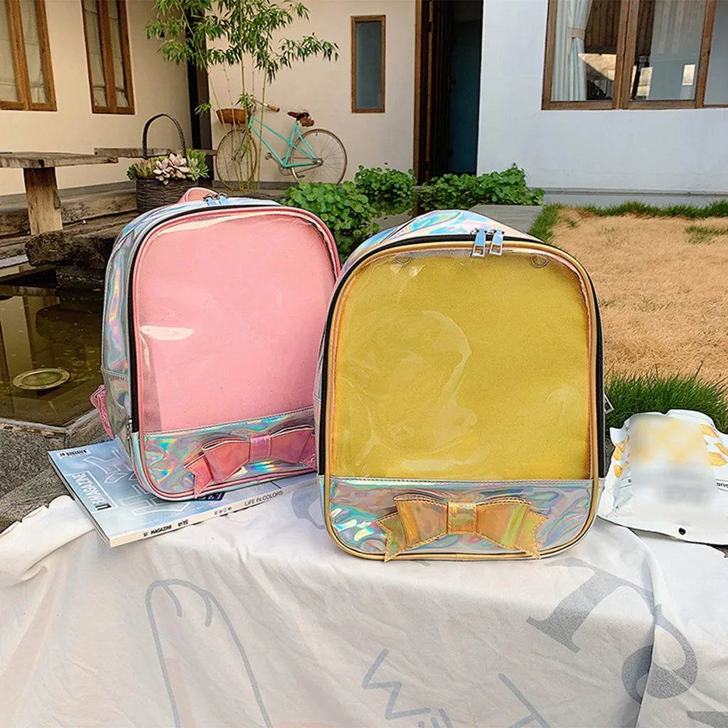 Clear Transparent Backpack School Bags for Girls Ladies Shoulder Backpack