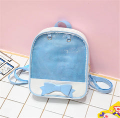 Clear Transparent Backpacks Women Harajuku Bow-knot Bags School
