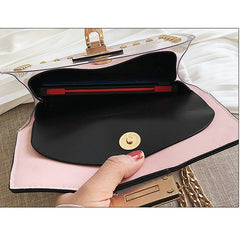 Clear PVC Shoulder Bags Women Jelly Rivets Crossbody Bag