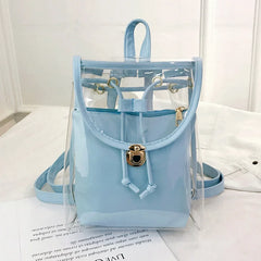 Clear Women Casual Backpacks Transparent Bags PVC Handbags