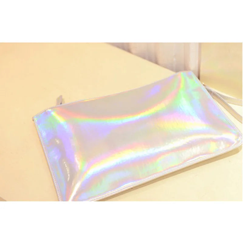 Reflective Women Clutch Handbags Pink Envelope Evening Party Dressed Club Hand B