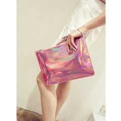 Reflective Women Clutch Handbags Pink Envelope Evening Party Dressed Club Hand B