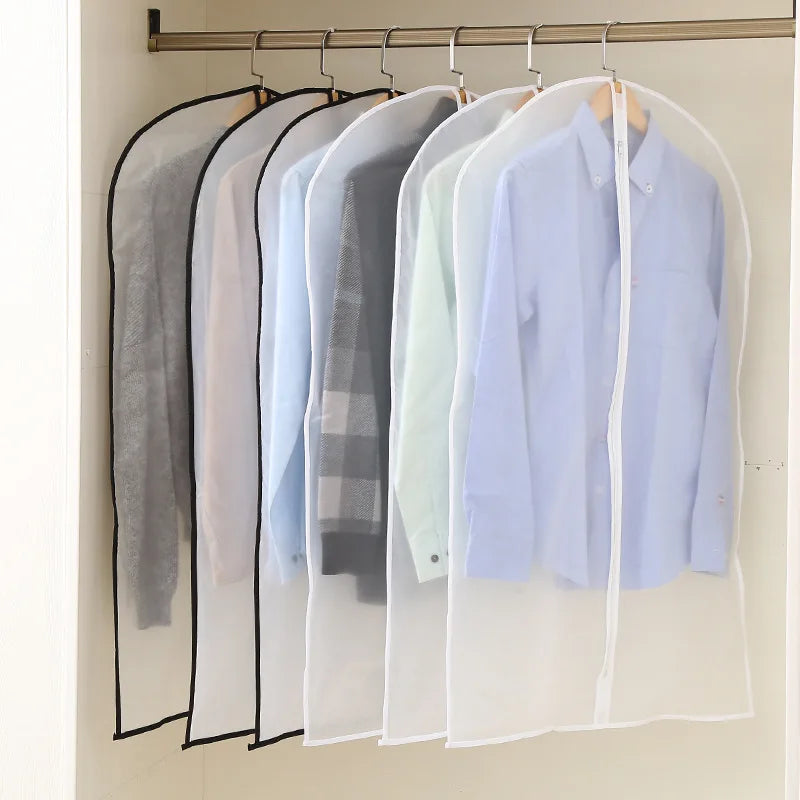 Transparent Waterproof Suit Cover Storage Clothes Dust Cover Hanging Bag