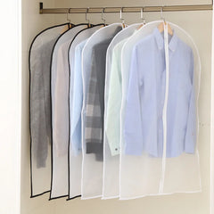 Transparent Waterproof Suit Cover Storage Clothes Dust Cover Hanging Bag