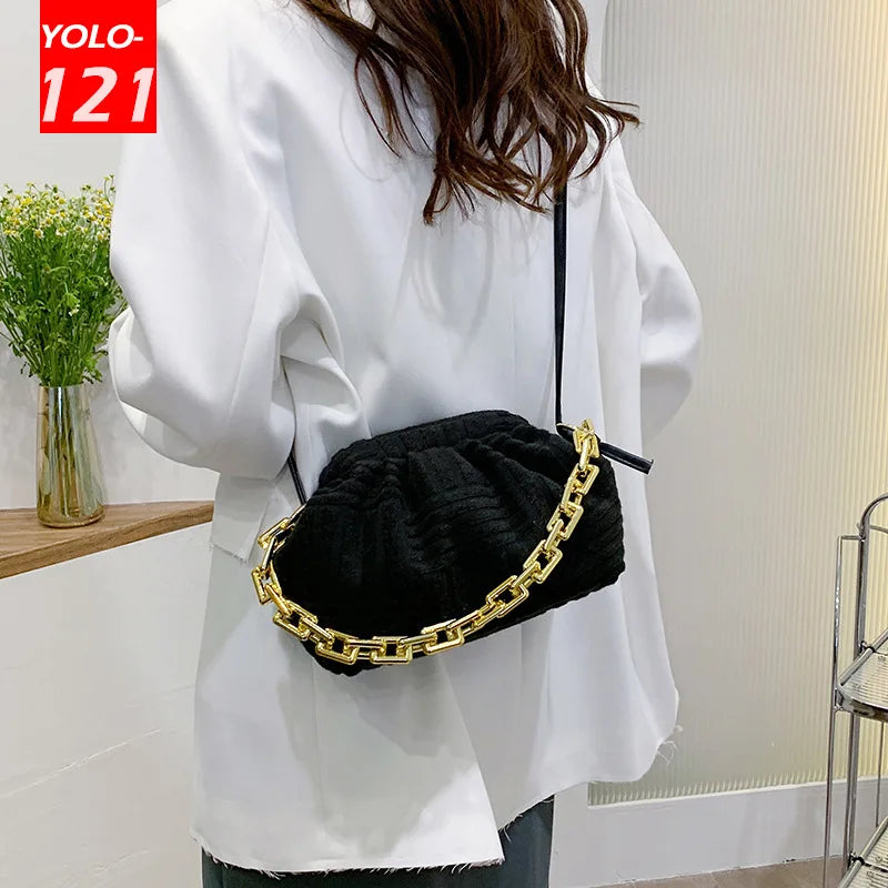 Chain Messenger Bag Soft Handbag Crossbody Bags for Women