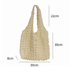 Canvas Bubble Flower Shoulder Bag for Women