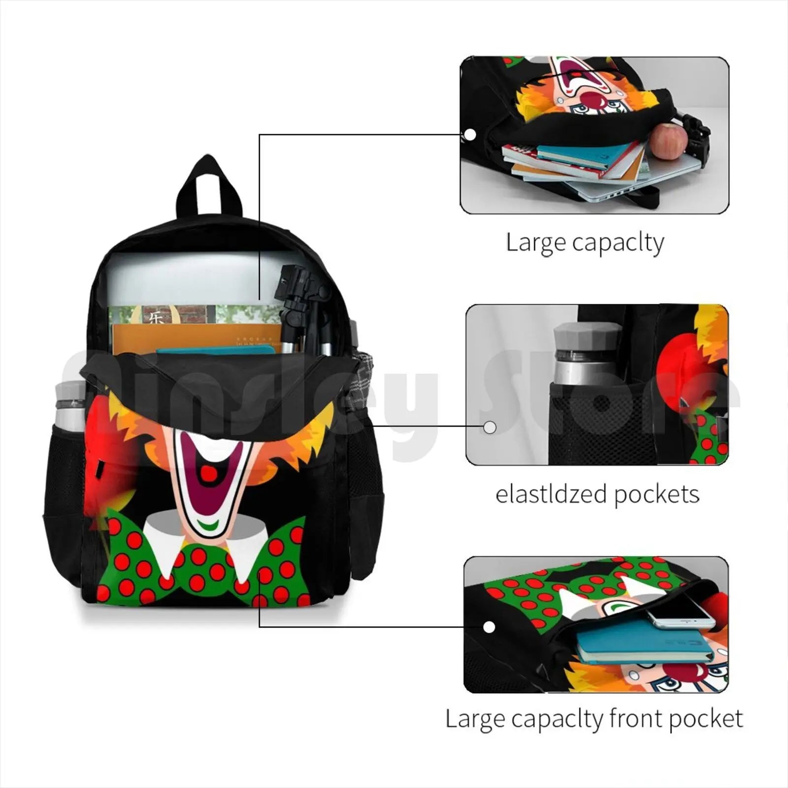 Clown Outdoor Hiking Backpack Waterproof Camping Travel