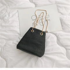 Rhinestone Chain Shoulder Bag for Women Evening Party Wedding Pouch Bag