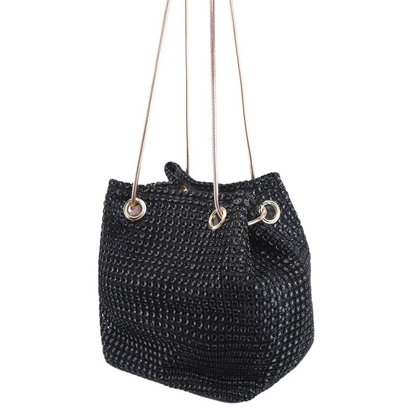 Rhinestone Chain Shoulder Bag for Women Evening Party Wedding Pouch Bag