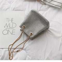 Rhinestone Chain Shoulder Bag Clutch Purse Handbag for Party Wedding