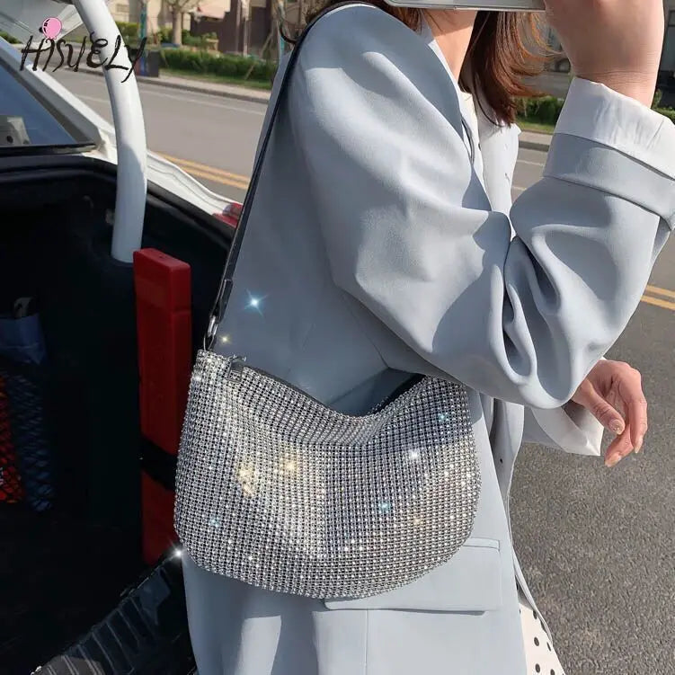 Rhinestone Evening Bag Shoulder Handbags Wedding Party Totes