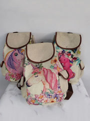 Coconut Tree Flamingo Printed Drawstring Backpack Casual All-Match School Bag