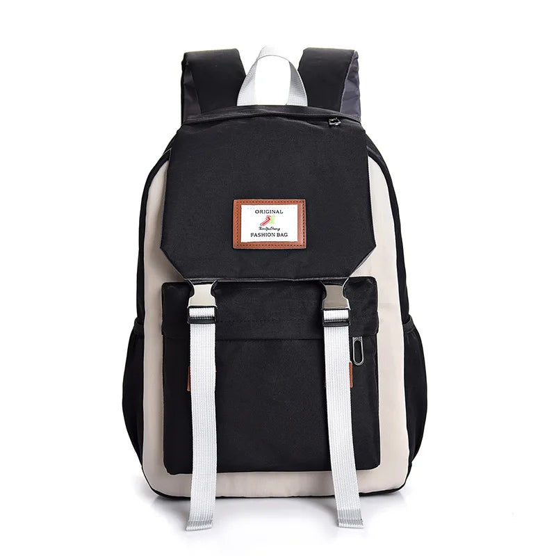 Women's College School Backpack Large Capacity Nylon Teen Girl Student Bags