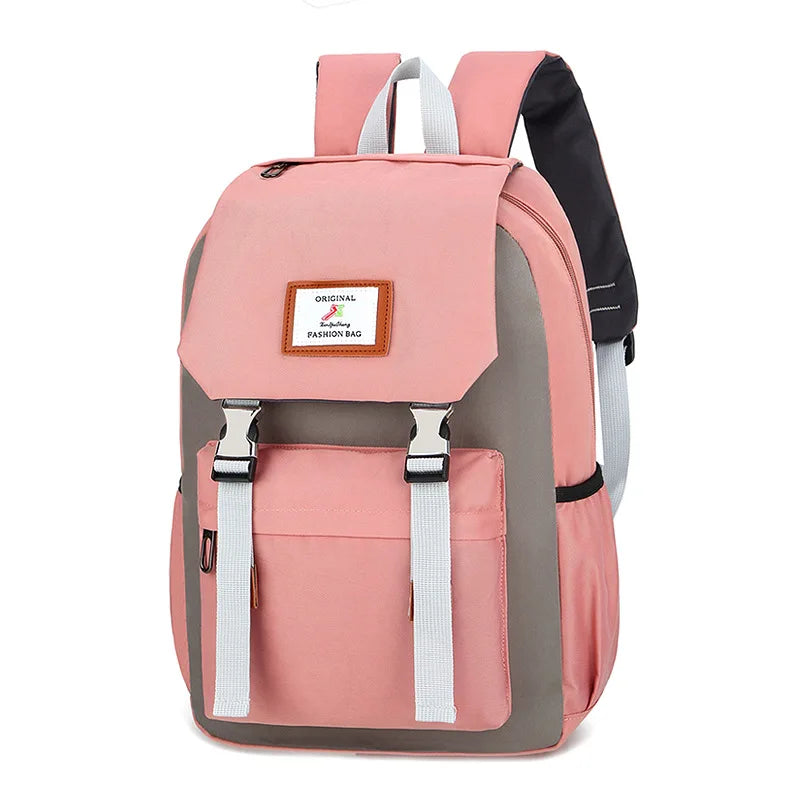Women's College School Backpack Large Capacity Nylon Teen Girl Student Bags