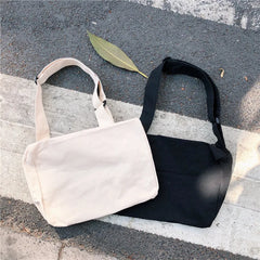 College Style Canvas Crossbody Bags for Girls Solid Women's Shoulder Bag