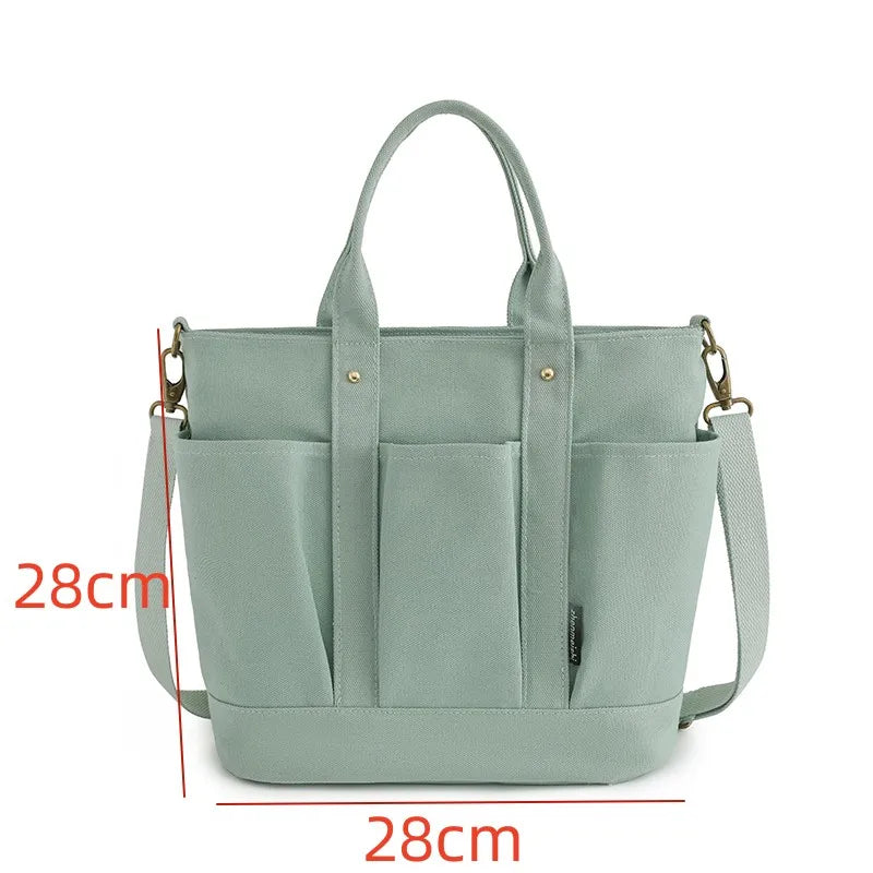 Canvas Shoulder Bag College Style High-Capacity Hot Sell Handbag For Women