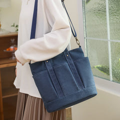 Canvas Shoulder Bag College Style High-Capacity Hot Sell Handbag For Women