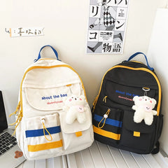 College Style Schoolbag with Many Pockets Waterproof Laptop Backpack