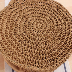 Round Shoulder Vacation Beach Bag Straw Bag Hollow Knit Women Bag