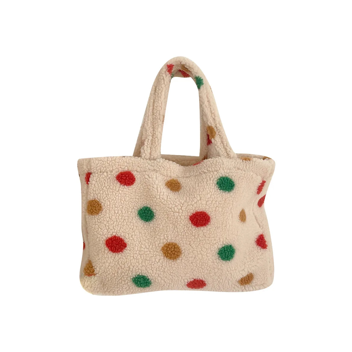 Women's Plush Shoulder Bag Faux Lamb Wool Large Shopping Bags Girls Handbags