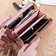 Frosted Sequins Long Wallet for Women Large-capacity