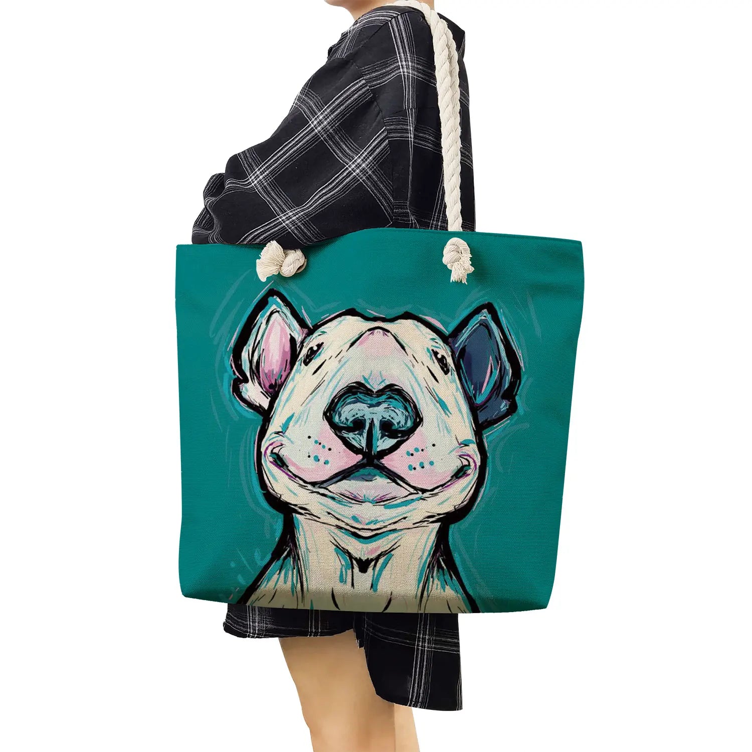 Bull Terrier Dog Print Tote Shoulder Bag