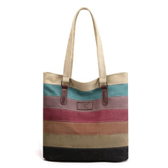 Patchwork Women's Top-Handle Bag Canvas Shoulder Tote Bag
