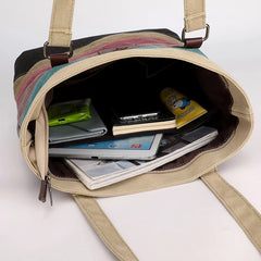 Patchwork Women's Top-Handle Bag Canvas Shoulder Tote Bag