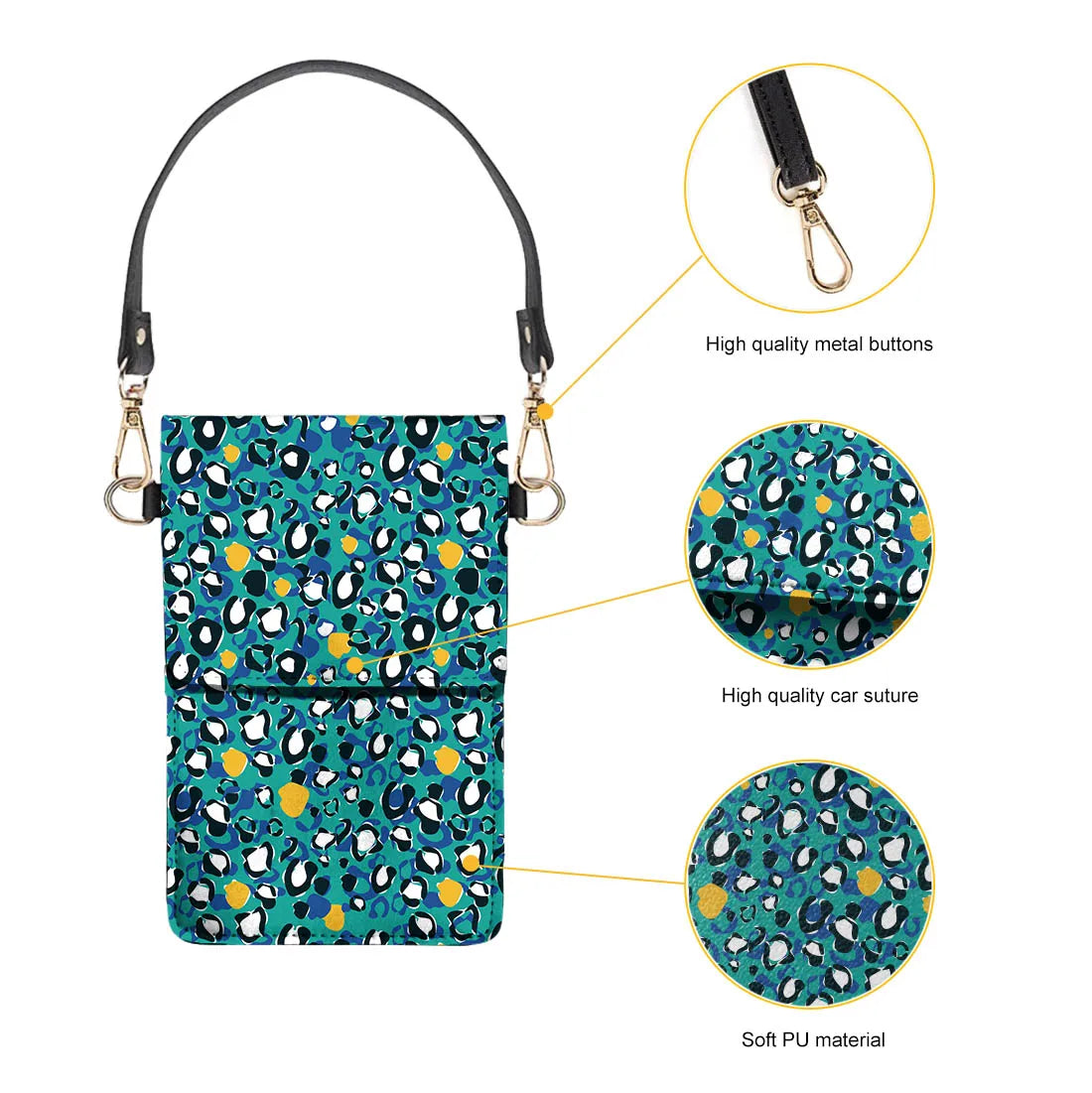 Coloranimal Polynesia Leather Texture Mobile Phone Bag