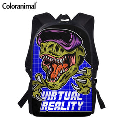 Coloranimal Dinosaur Cartoon Pattern Backpack for Kids Boys Girls