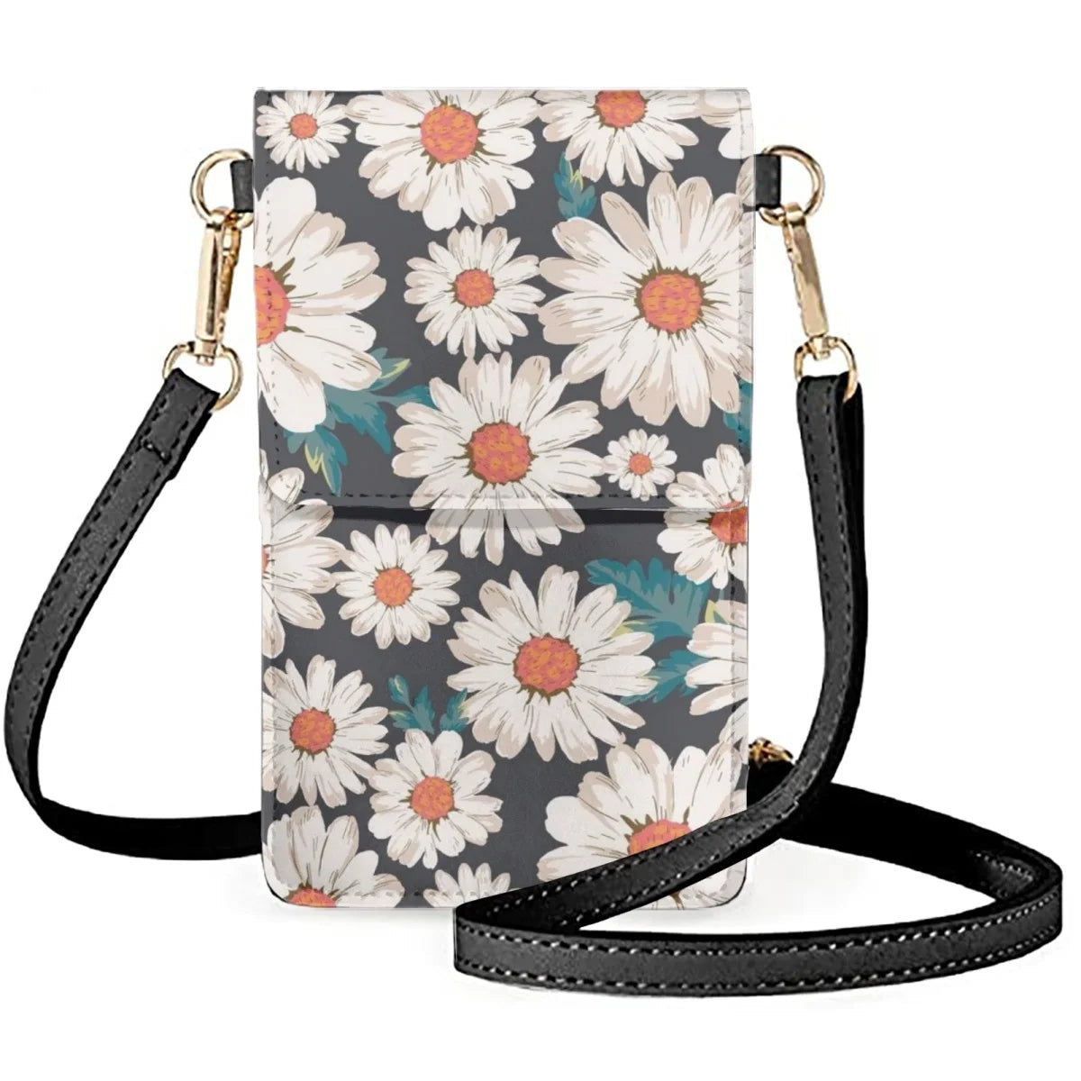 Coloranimal Daisy Cartoon Smiling Face Floral Portable Phone Bag