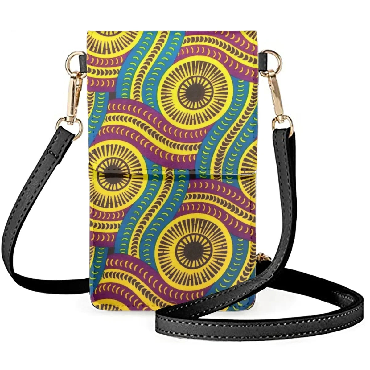Coloranimal Geometric Figures Leather Phone Bag For Women