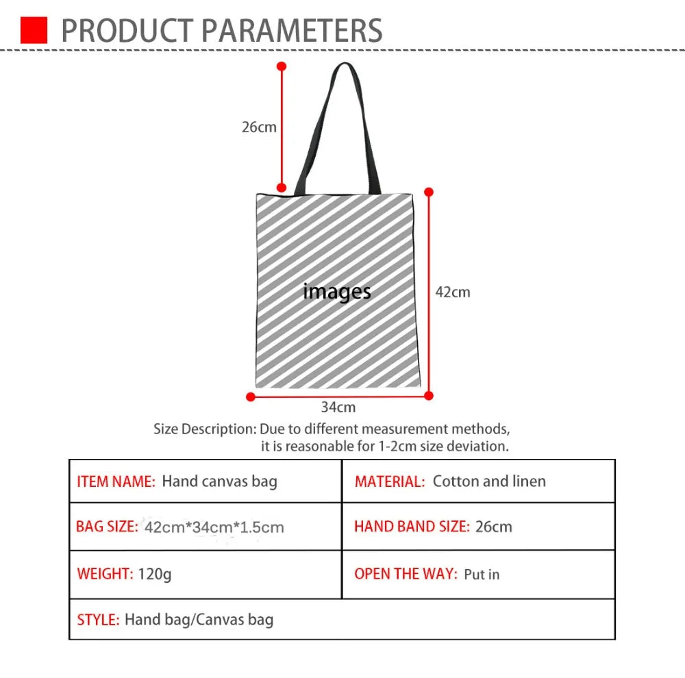 Coloranimal Music Note Pattern Women Eco-friendly Handbag Youth Girl Casual Canv