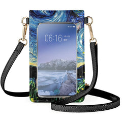 Coloranimal Chihuahua Wallet Phone Bag, Van Gogh Starry Oil Painting