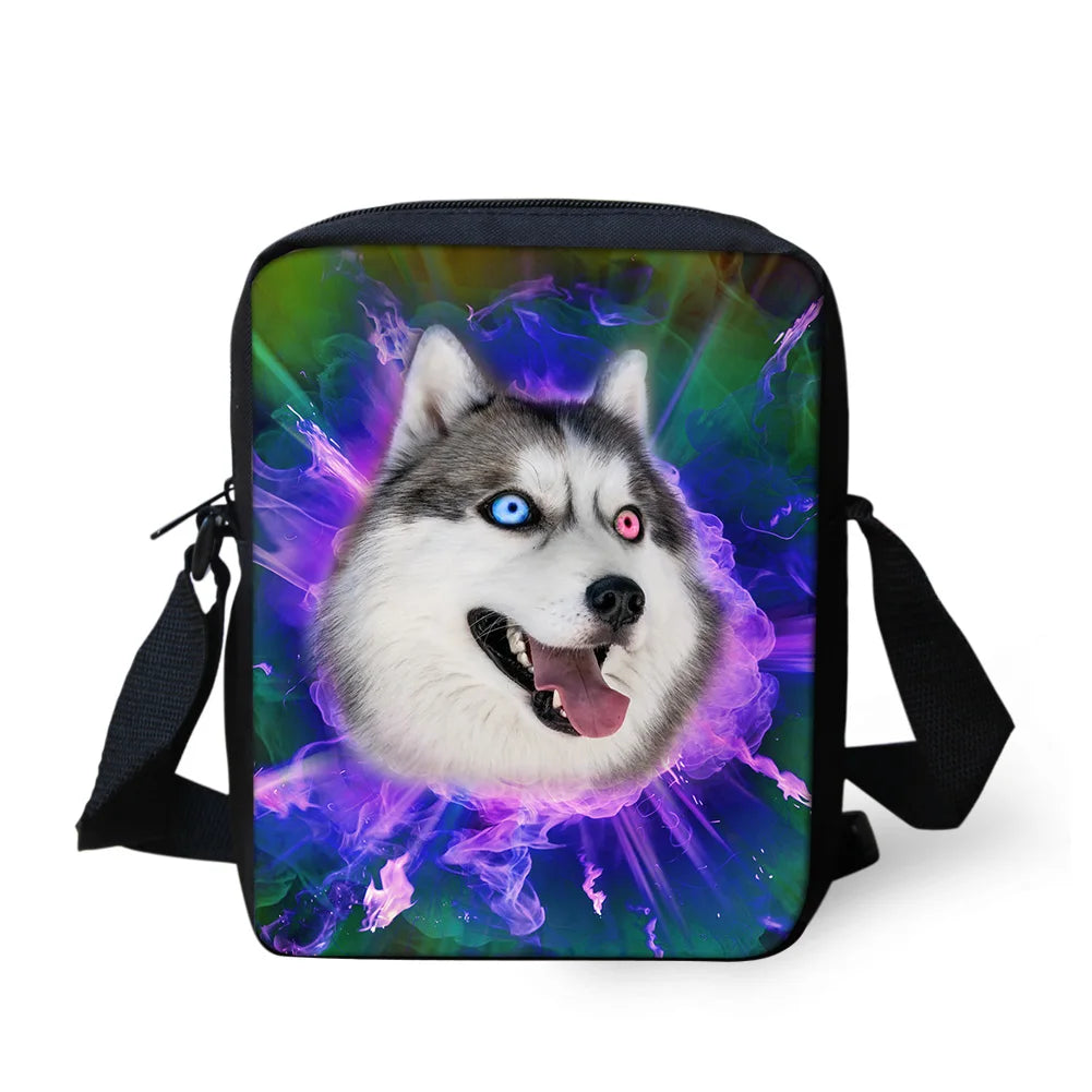 Colorful Animal Print Messenger Bag for Students Casual Ladies