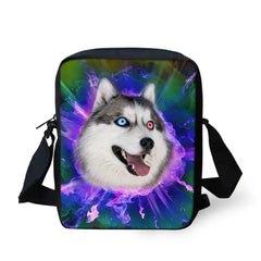 Colorful Animal Print Messenger Bag for Students Casual Ladies