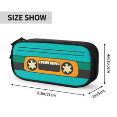 Colorful Cassette Tape Pen Box Student School Anime Zipper Pen Bag